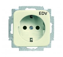 Розетка SCHUKO 16А 250В с маркировкой "EDV", серия Busch-Duro 2000 SI, цвет слоновая кость  2011-0-2159   2CKA002011A2159  ABB