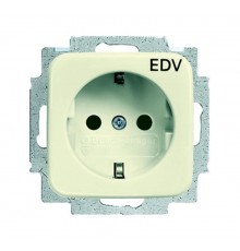Розетка SCHUKO 16А 250В с маркировкой "EDV", серия Busch-Duro 2000 SI, цвет слоновая кость  2011-0-2159   2CKA002011A2159  ABB