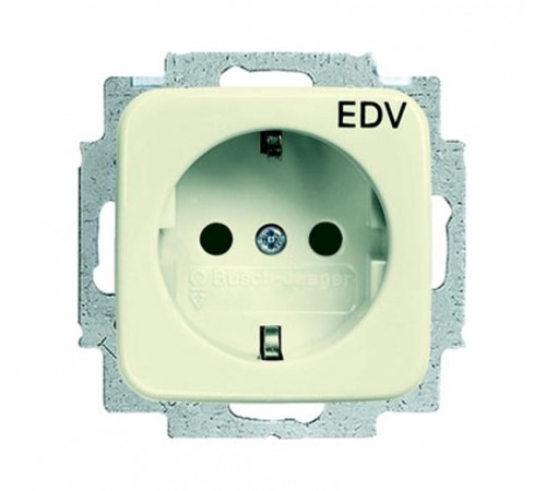 Розетка SCHUKO 16А 250В с маркировкой "EDV", серия Busch-Duro 2000 SI, цвет слоновая кость  2011-0-2159   2CKA002011A2159  ABB