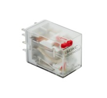 Реле миниатюрное промышленное общего назначения, 2CO, ком. ток 12А, AgSnO2, напряжение 230V AC, опция: тест-кнопка+светодиод  IR-230AC-W2CO-D  DKC