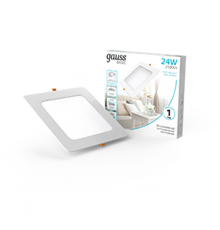 Светильник  Basic Downlight квадрат 24W 2100lm 4000K 170-260V IP20 220*26 белый LED 1/40  9031520224  Gauss