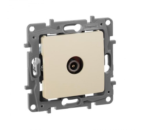 Etika Слоновая кость Розетка TV проходная, 15дБ  672363  Legrand