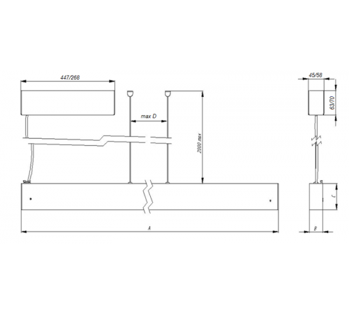 Cветильник cветодиодный ДСО/ДПО PROFILE 60L P LED 2000 WH 4000K  1248002260  Световые Технологии