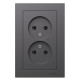 AtlasDesign Базальт Розетка 2-ая без заземления со шторками,16А, в сборе  ATN001422  SE