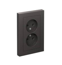 AtlasDesign Базальт Розетка 2-ая без заземления со шторками,16А, в сборе  ATN001422  SE