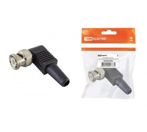 Штекер BNC под винт с колпачком угловой, инд. упаковка  SQ1809-0036  TDM