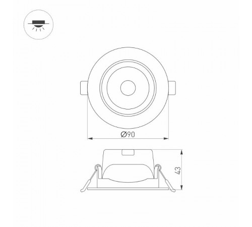 Светильник LTD-POLAR-TURN-R90-7W Day4000 (WH, 36 deg, 230V) (Arlight, IP20 Пластик, 3 года)  032860  Arlight