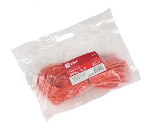 Удлинитель "Зевс 2.0" 20м c  заземлением ПВС 3*1 16А/3,5кВт PROxima   USB02-16-310-1-20  EKF