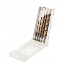 Набор сверл по металлу "Кобальт", 3-8 мм, Р6М5К5, шестигранный хвостовик, 5 шт.  KR-91-0634  KRANZ