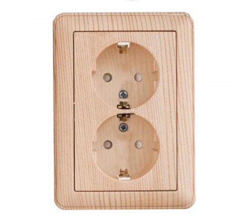 W59 Сосна Розетка 2-ая с заземлением с защитными шторками (в сборе)  RS16-255-78  SE