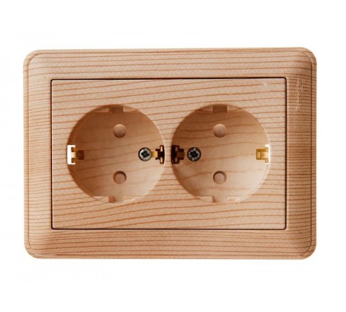 W59 Сосна Розетка 2-ая с заземлением с защитными шторками (в сборе)  RS16-255-78  SE