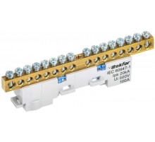 TEKFOR Шина N "ноль" неизолированная на универсальном держателе 6х9-16-С  TF-NN10-16-DL-K07  IEK