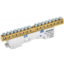 TEKFOR Шина N "ноль" неизолированная на универсальном держателе 6х9-16-С  TF-NN10-16-DL-K07  IEK