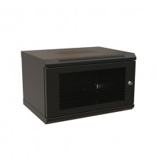 WR-TW-0645-SD-RAL9004 Шкаф настенный 19-дюймовый (19"), 6U, 367x600х450мм, перфор. метал. дверь с замком, (RAL 9004)  521250  WRLine
