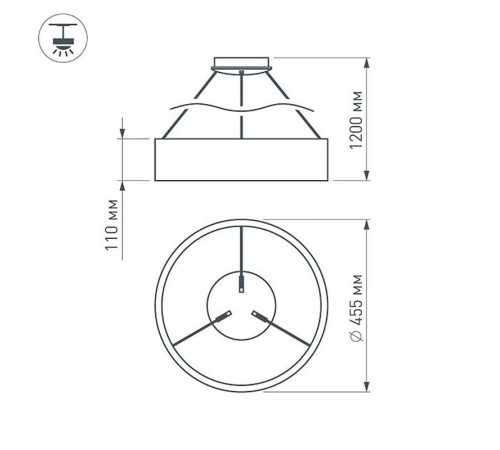 Светильник SP-TOR-RING-HANG-R460-33W Day4000 (WH, 120 deg)  022147(1)  Arlight
