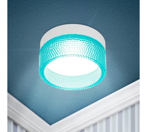 Cветильник встраиваемый под лампу GX53 DK97 WH/Blue белый голубой  Б0057458  ЭРА