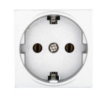 Розетка с з/к, без шторок (серебристый металлик) LK45  851303  Ecoplast