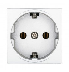 Розетка с з/к, без шторок (серебристый металлик) LK45  851303  Ecoplast