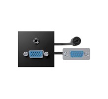 Simon S400 Модуль с адаптером, проходной VGA + MiniJack мама/мама, черный, Simon 400  40000191-038  Simon