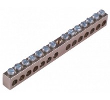 Шина _PE_ 150.20 Шина "РЕ" на 20 присоединений 150А 1 крепежное отверстие  Шина _PE_ 150.20  HEGEL