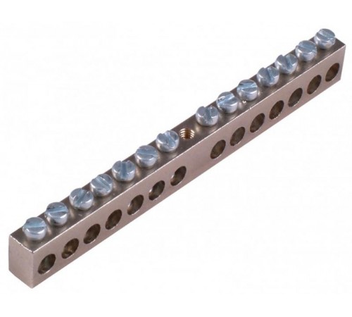 Шина _PE_ 150.20 Шина "РЕ" на 20 присоединений 150А 1 крепежное отверстие  Шина _PE_ 150.20  HEGEL