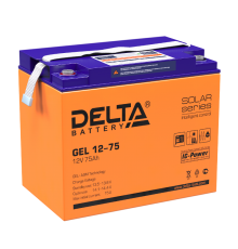 Аккумуляторная батарея Solar серии GEL 12-75 12В/75Ач  GEL 12-75  DELTA