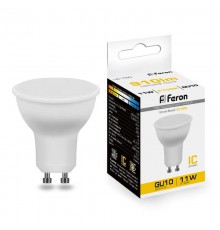 Лампа светодиодная, (11W) 230V GU10 2700K MR16, LB-760  38140  FERON