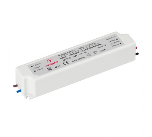 Блок питания ARPV-LV12035-A (12V, 3.0A, 36W) (Arlight, IP67 Пластик, 3 года)  018968(1)  Arlight