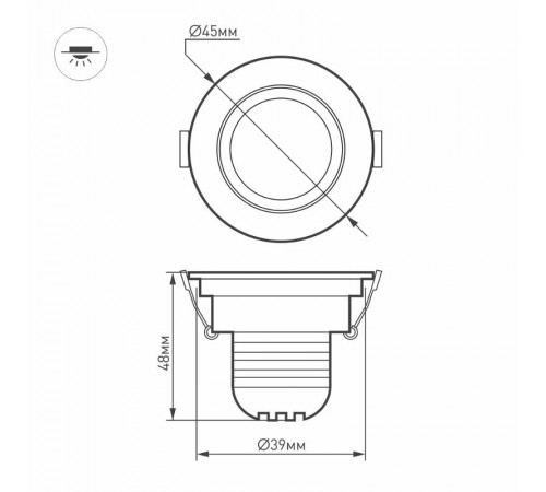 Светодиодный светильник LTM-R45WH 3W Warm White 30deg  015398  Arlight