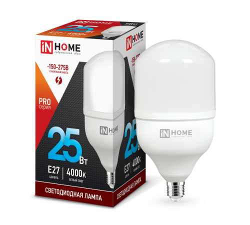 Лампа светодиодная LED-HP-PRO 25Вт 230В E27 4000К 2250Лм  4690612031057  IN HOME