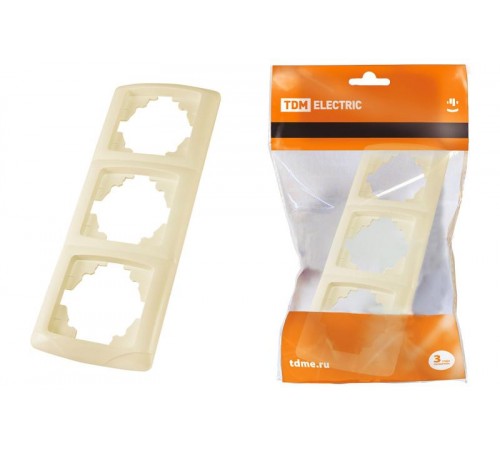 Рамка 3-х постовая горизонтальная сл. кость "Онега"   SQ1805-0054  TDM