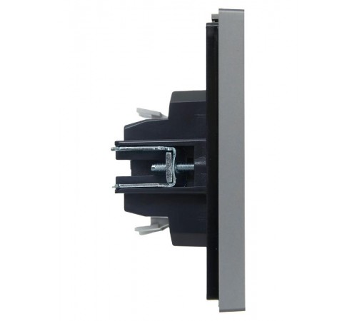 FORTE&PIANO Выключатель 1-клавишный проходной с индикацией 10А FP504 сталь  FP-V12-1-10-1-K46  IEK