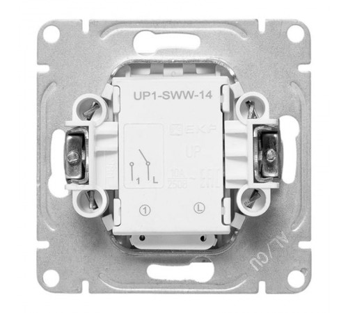 Механизм выключателя, одноклавишный, с подсветкой, белый Эпика EKF  UP1-SWW-14  EKF