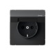 ArtGallery Карбон Розетка с заземлением со шторками с крышкой, 16А, IP44,  механизм, быстрозажим. клем.  GAL441046S  SE