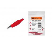 Зажим "крокодил" ЗКИ 3А 40мм в изоляции красный (10шт)   SQ0541-0001  TDM