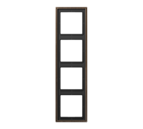 Рамка для вертикальной и горизонтальной установки, 4 поста; металл; латунь antik; Messing  ME2984AT  Jung