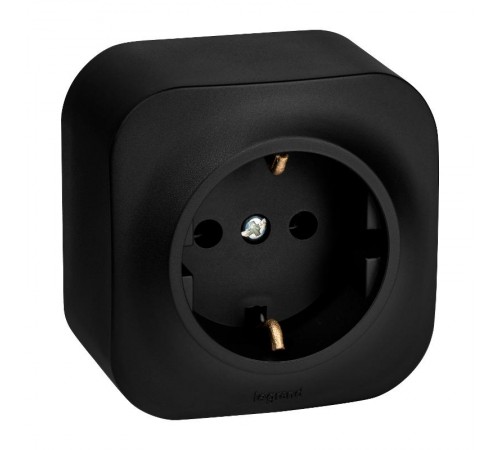 Quteo Чёрный Розетка с заземлением 16А винтовые зажимы  782472  Legrand