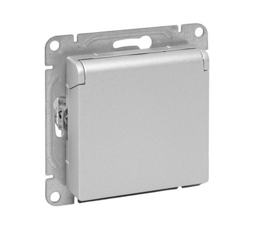 Механизм розетки, 16А, IP44, с заземлением, со шторками, c крышкой, алюминий Эпика EKF  UP1-SOA-111-44  EKF