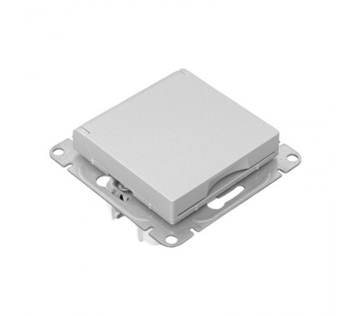 Механизм розетки, 16А, IP44, с заземлением, со шторками, c крышкой, алюминий Эпика EKF  UP1-SOA-111-44  EKF