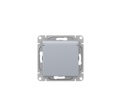 Механизм розетки, 16А, IP44, с заземлением, со шторками, c крышкой, алюминий Эпика EKF  UP1-SOA-111-44  EKF