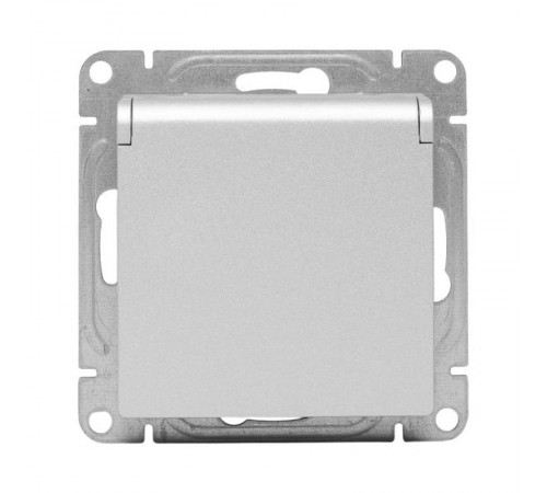 Механизм розетки, 16А, IP44, с заземлением, со шторками, c крышкой, алюминий Эпика EKF  UP1-SOA-111-44  EKF