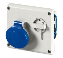 Розетка скрытой уст. с механической блокировкой и верхним расположением разъема IP44 32А 2P+E 230В  DIS4003283  DKC