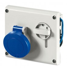 Розетка скрытой уст. с механической блокировкой и верхним расположением разъема IP44 16А 2P+E 230В  DIS4001683  DKC