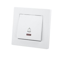 Кнопка звонка с подсветкой 6А белая "Сенеж"   SQ1816-0021  TDM