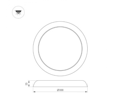 Светильник CL-FIOKK-R300-25W Day4000-MIX (WH, 120 deg, 230V) (arlight, IP44 Пластик, 3 года)  034467  Arlight