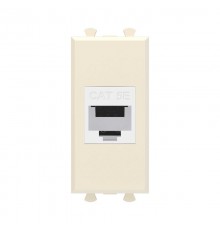 Компьютерная розетка RJ-45 без шторки модульная, кат.5е, "Avanti", "Ванильная дымка", 1 модуль  4405661  DKC