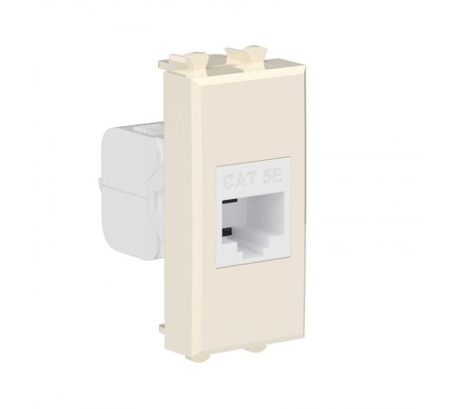 Компьютерная розетка RJ-45 без шторки модульная, кат.5е, "Avanti", "Ванильная дымка", 1 модуль  4405661  DKC