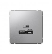 ArtGallery Алюминий Розетка USB тип-С 65Вт высокоскор.заряд. QC, PD, механизм  GAL000327  SE
