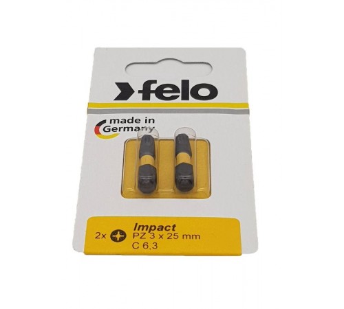 Бита крестовая ударная серия Impact PZ 3X25,2 шт  02103241  Felo