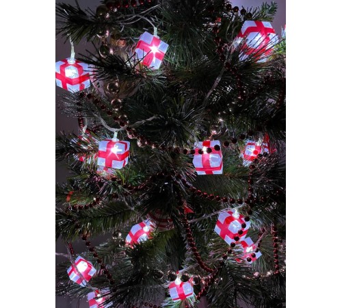 Гирлянда светодиодная  Нить Подарки 3 м холодный свет, 220V,  ENIN-3P    IP20 (24/192)  Б0041895  ЭРА